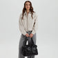 Crossbody Bag Faux Leather with Two Lined Compartments and Handles