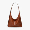 Hobo Bag Grained Faux Leather with Buckle Strap for 14-Inch Laptop