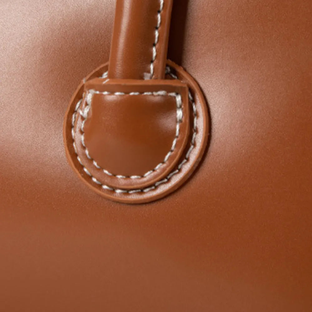 Bowling Bag Glossy Faux Leather with Double Zip and Long Handles