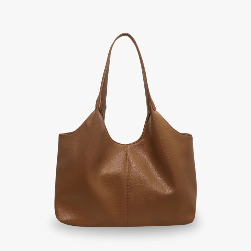 Hobo Bag Faux Leather Textured Grain with Magnetic Snap