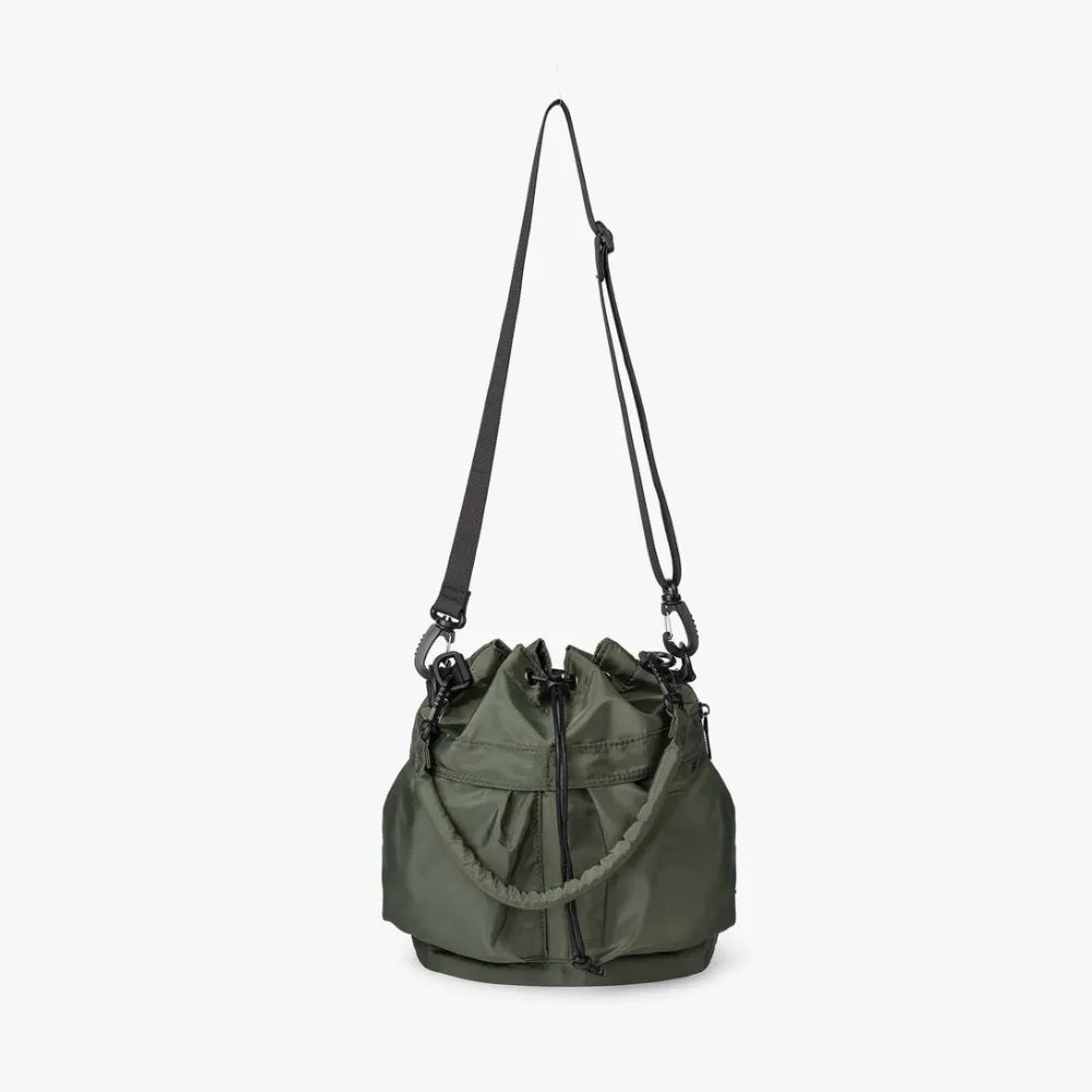 Bucket Bag Nylon with Drawstring, Top Handles and Strap