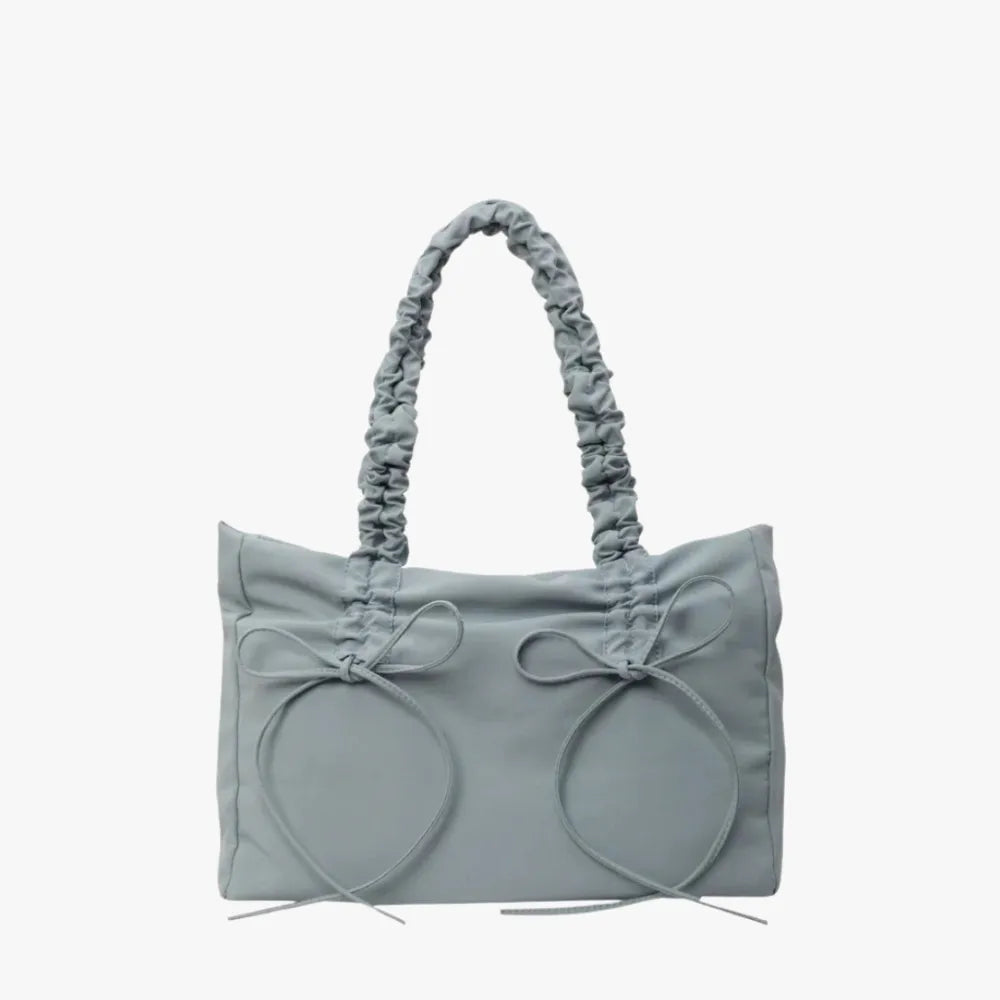 Tote Bag Nylon with Zip Closure and Adjustable Knotted Handles