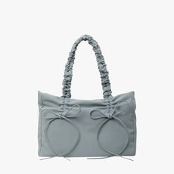 Tote Bag Nylon with Zip Closure and Adjustable Knotted Handles