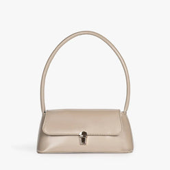 Shoulder Bag Faux Leather with Gold-Tone Hardware
