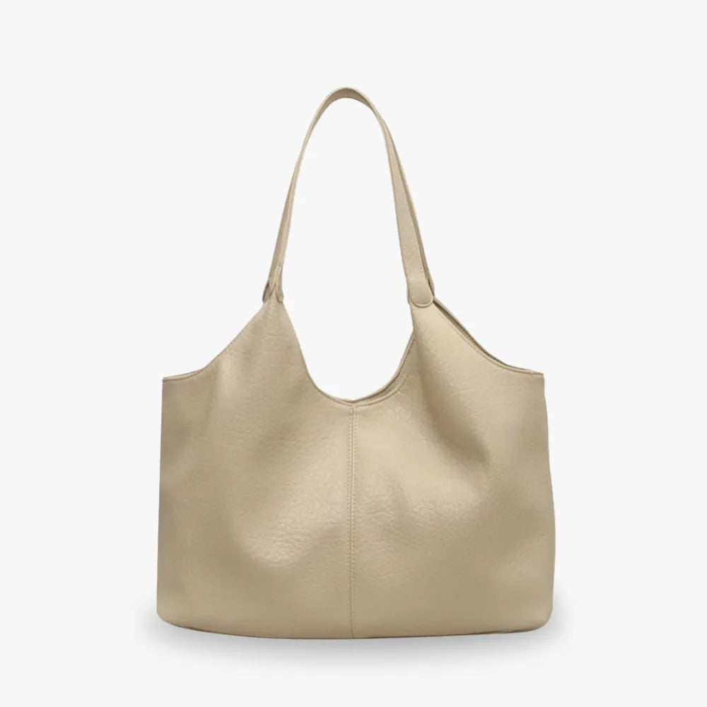 Hobo Bag Faux Leather Textured Grain with Magnetic Snap