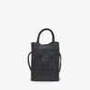 Phone Bag Faux Leather Woven with Top Handles and Strap