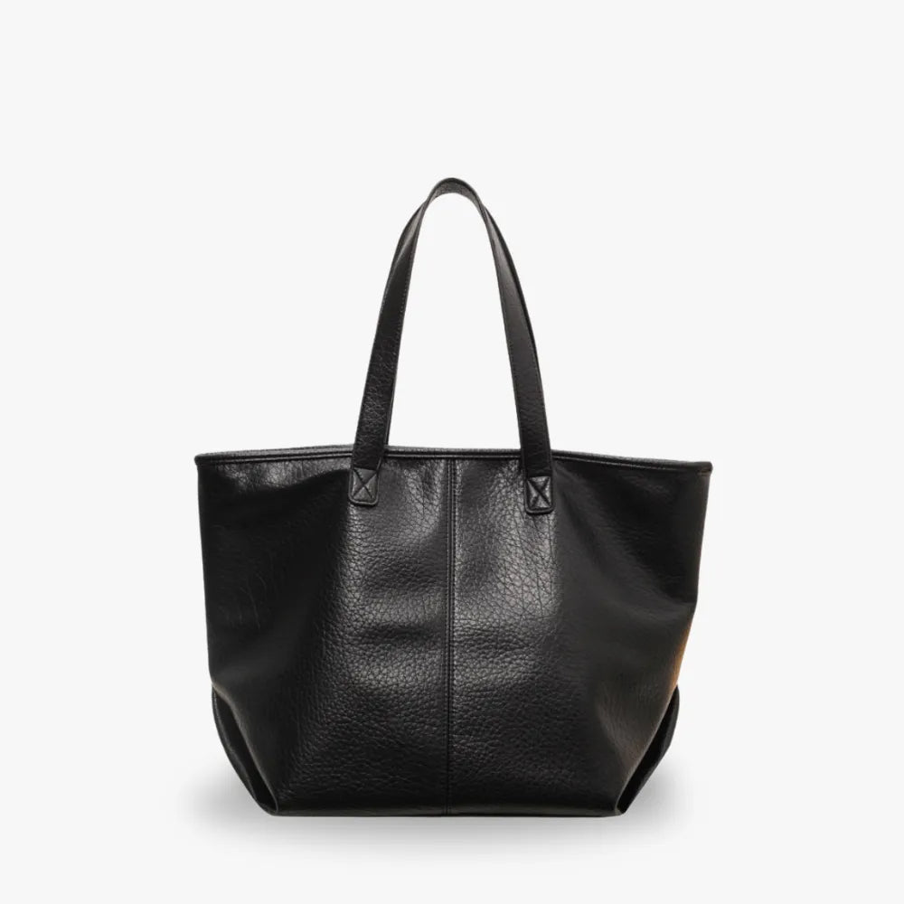Tote Bag Faux Leather with Zipped Compartment and Sturdy Handles