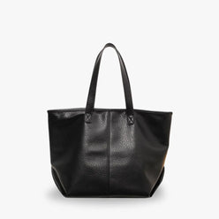 Tote Bag Faux Leather with Zipped Compartment and Sturdy Handles