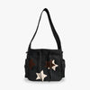 Hobo Bag Canvas with Star Patches, Zip and Laptop Compartment