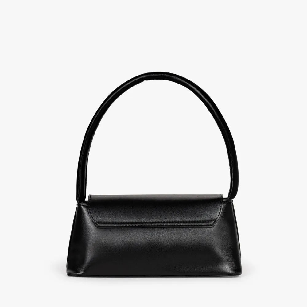 Shoulder Bag Faux Leather with Gold-Tone Hardware
