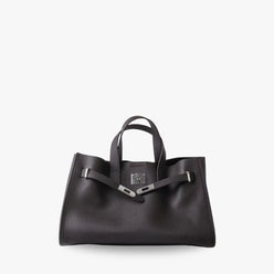 Tote Bag Grained Leather with Detachable Strap and Laptop Fit