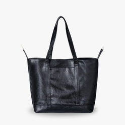 Tote Bag Faux Leather with Zip, Key Hook and Top Handles