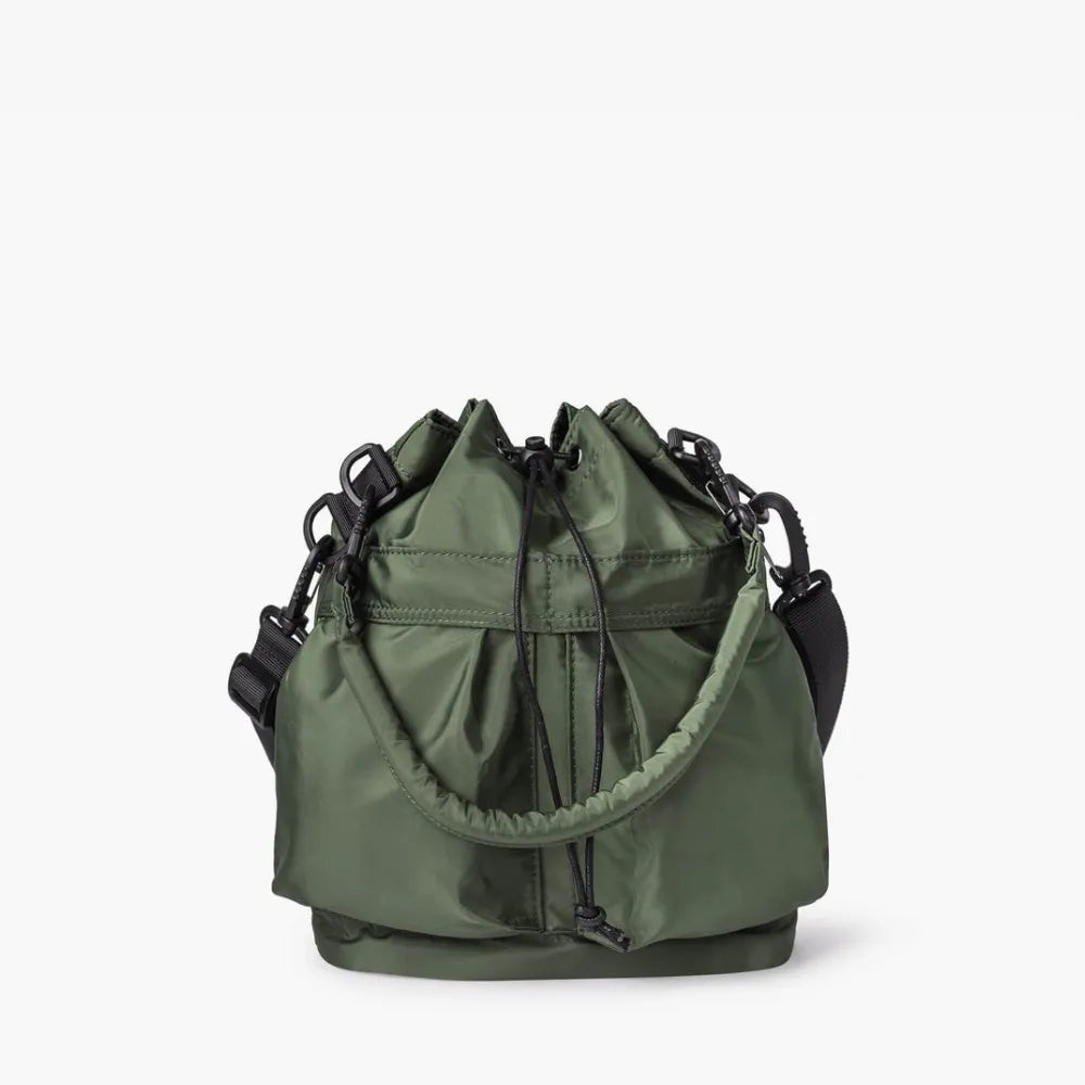 Bucket Bag Nylon with Drawstring, Top Handles and Strap