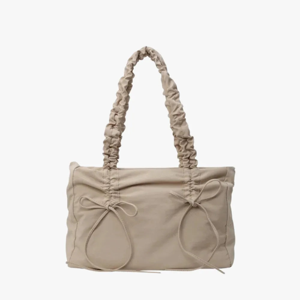 Tote Bag Nylon with Zip Closure and Adjustable Knotted Handles
