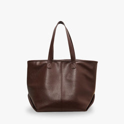 Tote Bag Faux Leather with Zipped Compartment and Sturdy Handles