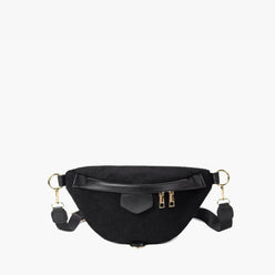 Belt Bag Corduroy with Faux Leather Trim and Removable Strap