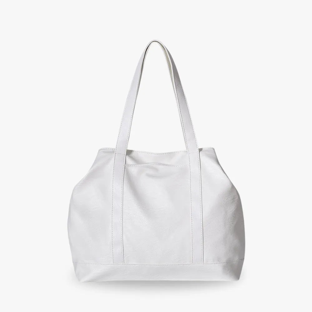 Tote Bag Faux Leather with Zip, Key Hook and Top Handles