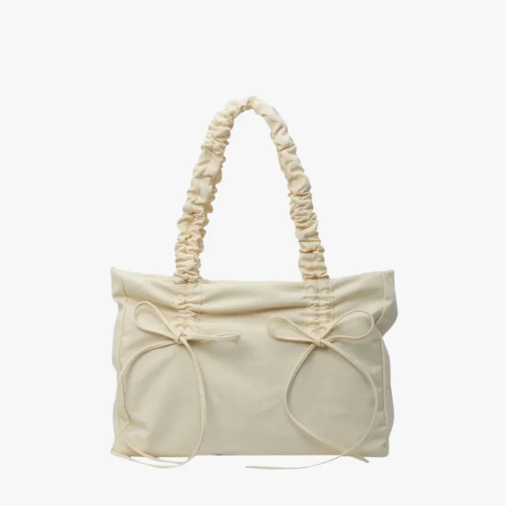 Tote Bag Nylon with Zip Closure and Adjustable Knotted Handles