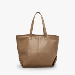 Tote Bag Faux Leather with Zipped Compartment and Sturdy Handles