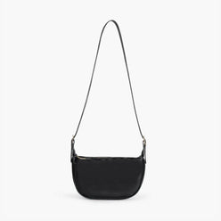 Crescent Bag Faux Leather with Zip and Adjustable Strap