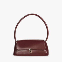 Shoulder Bag Faux Leather with Gold-Tone Hardware