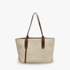 Tote Bag Faux Leather Braided with Zip and Wide Handles