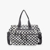 Crossbody Bag Checkered Corduroy with Top Handles and Pockets