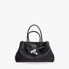 Top Handle Bag Grained Leather with Removable Crossbody Strap