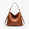Top Handle Bag Faux Leather with Removable Strap and Zip Top