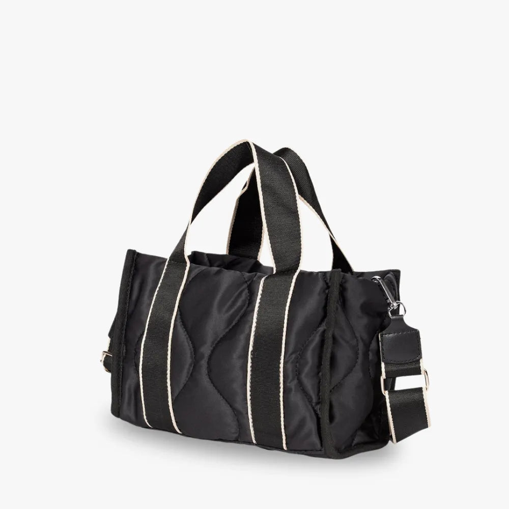 Crossbody Bag Quilted Cotton Nylon with Adjustable Canvas Straps