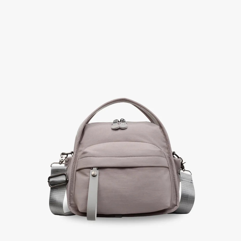 Crossbody Bag Water-Repellent Nylon with Double Zip and Pockets