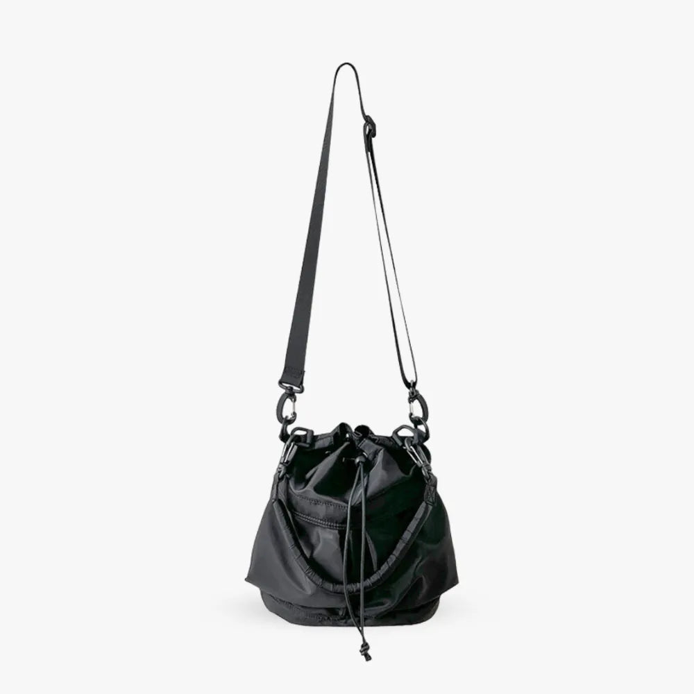 Bucket Bag Nylon with Drawstring, Top Handles and Strap