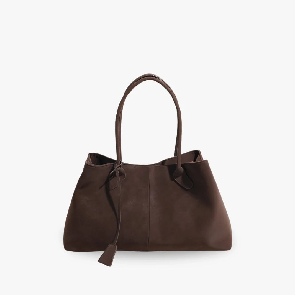 Tote Bag Faux Suede with Magnetic Closure for 16-Inch Laptop