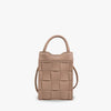 Phone Bag Faux Leather Woven with Top Handles and Strap