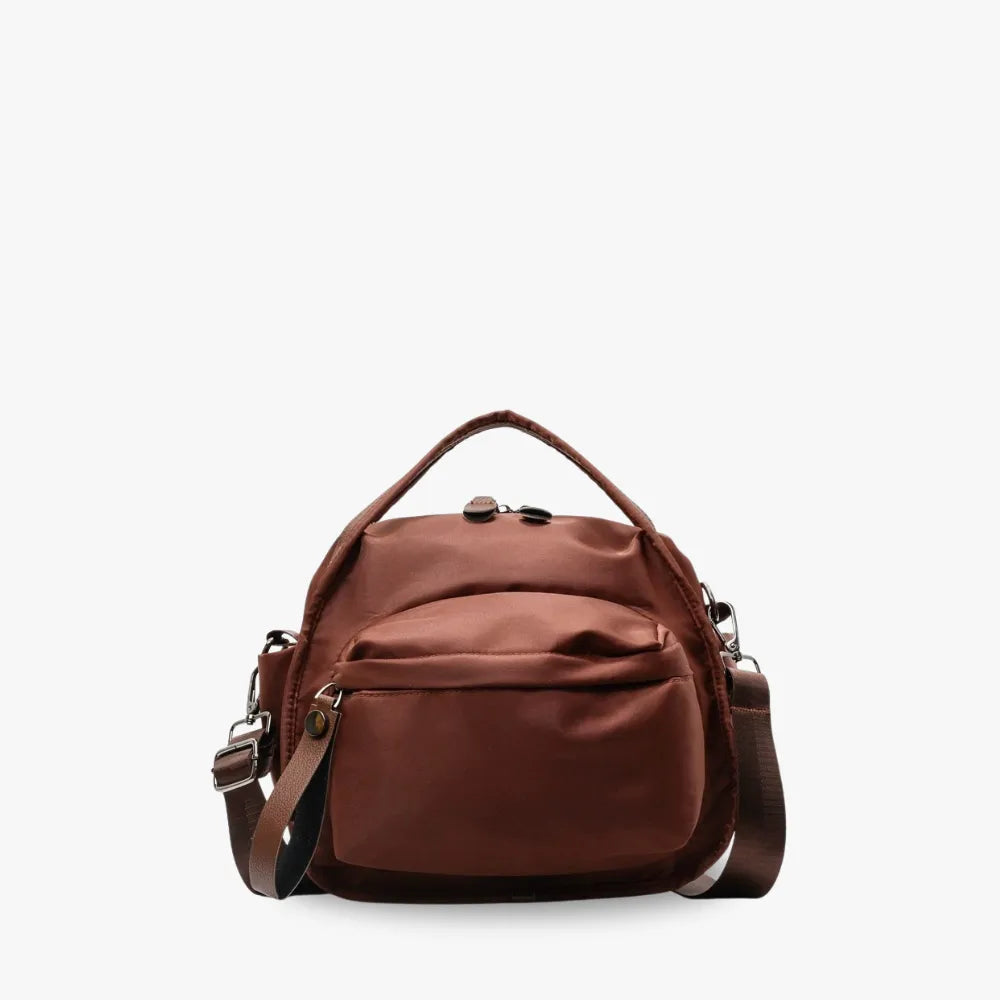 Crossbody Bag Water-Repellent Nylon with Double Zip and Pockets