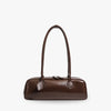 Shoulder Bag Genuine Leather with Top Zip and Slim Handles