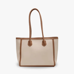Tote Bag Faux Leather with Zip and Long Handles for Laptop