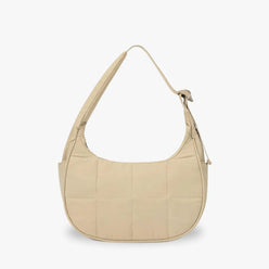 Shoulder Bag Quilted Waterproof Nylon with Zip and Mesh Pockets