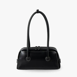 Bowling Bag Glossy Faux Leather with Double Zip and Long Handles