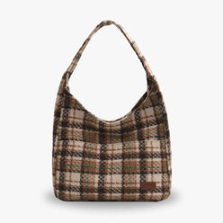 Hobo Bag Wool Cotton Blend Textured with Magnetic Closure