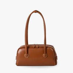 Bowling Bag Glossy Faux Leather with Double Zip and Long Handles