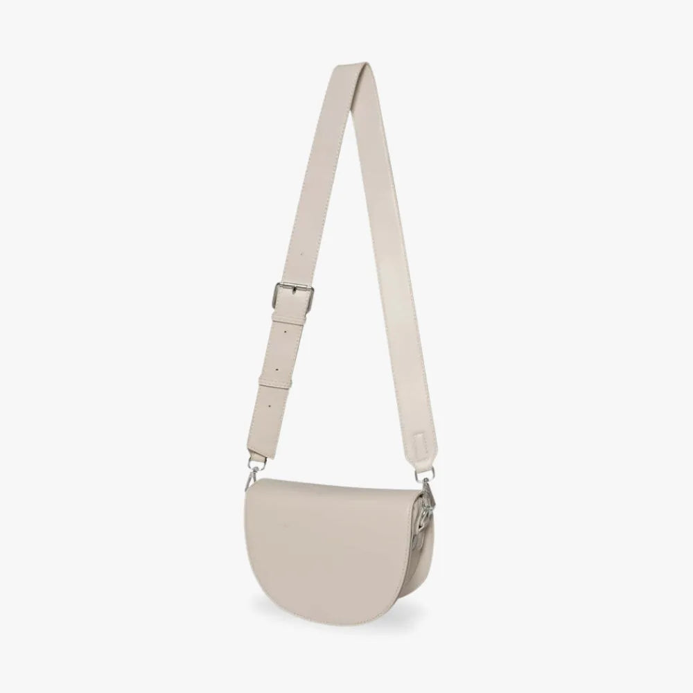 Crescent Bag Faux Leather with Zip and Removable Strap