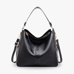 Top Handle Bag Faux Leather with Removable Strap and Zip Top