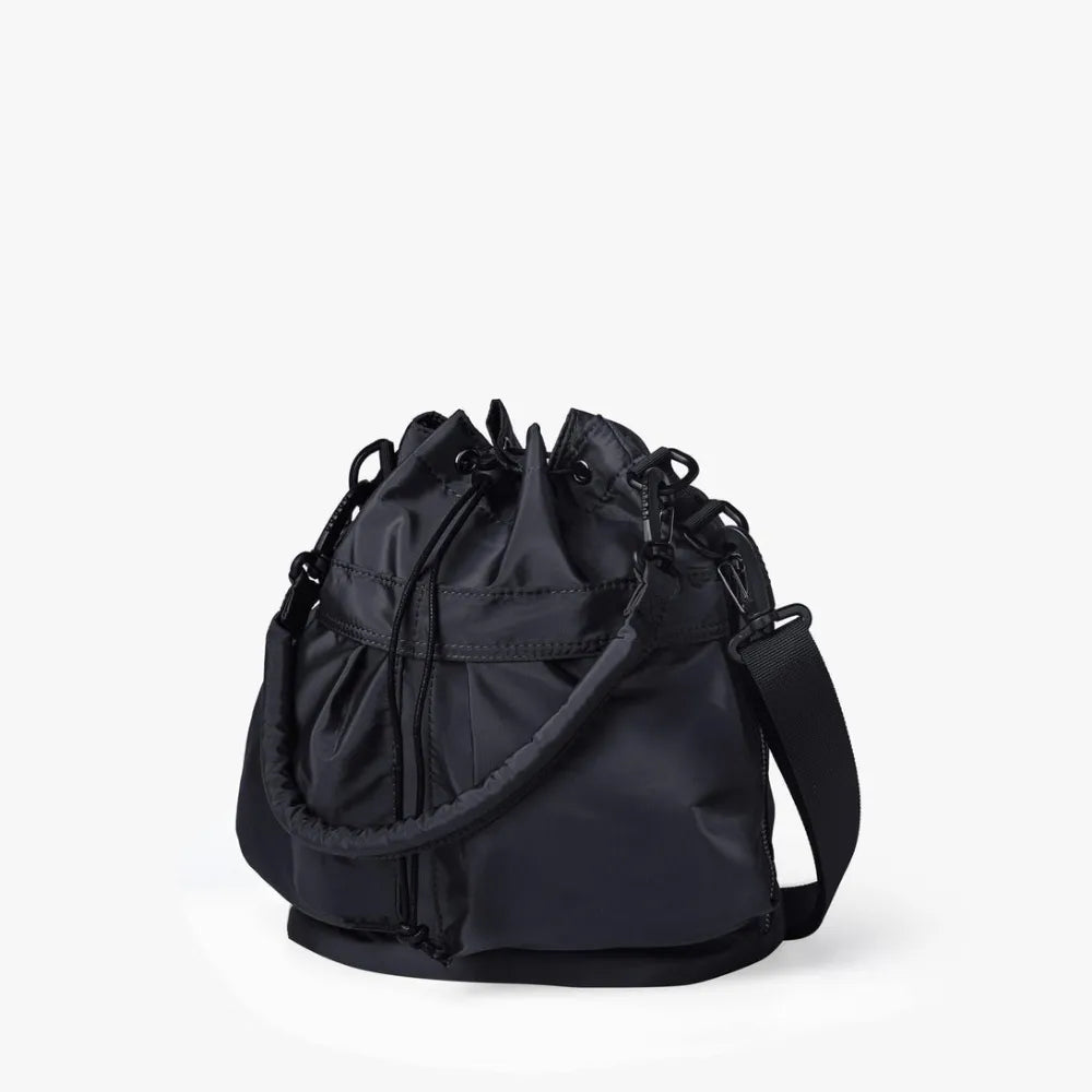 Bucket Bag Nylon with Drawstring, Top Handles and Strap