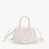 Crossbody Bag Faux Leather with Top Handle and Pleated Design