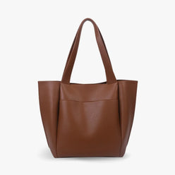 Tote Bag Faux Leather Tapered with Magnetic Closure and Pocket