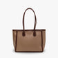 Tote Bag Faux Leather with Zip and Long Handles for Laptop