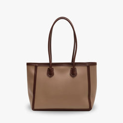 Tote Bag Faux Leather with Zip and Long Handles for Laptop