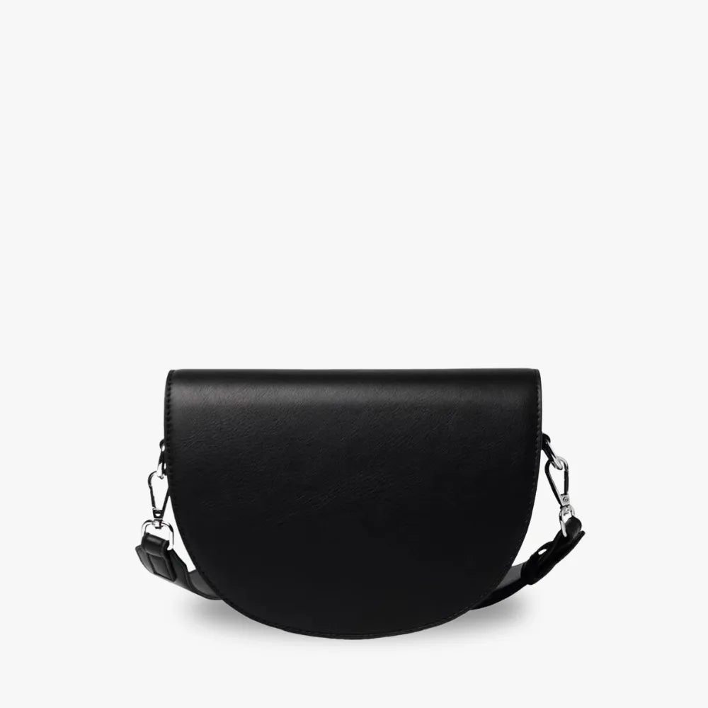Crescent Bag Faux Leather with Zip and Removable Strap