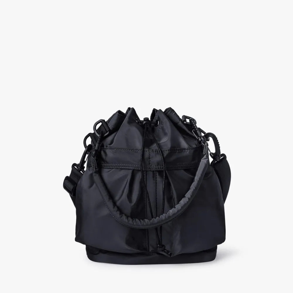 Bucket Bag Nylon with Drawstring, Top Handles and Strap